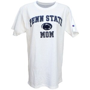women's white short sleeve t-shirt Penn State Mom with Athletic Logo